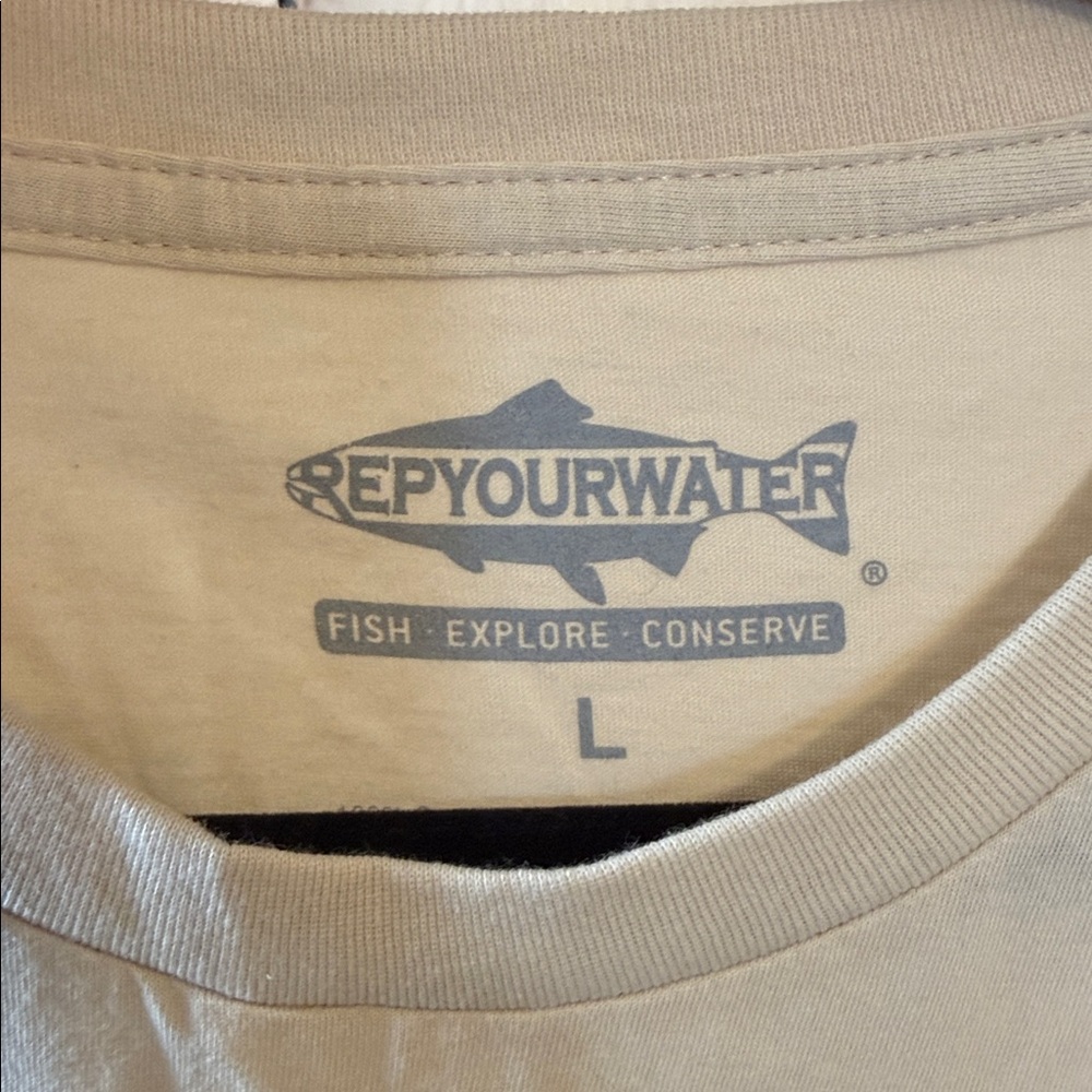 Repyourwater Cream Graphic T-Shirt - Picture 2 of 4